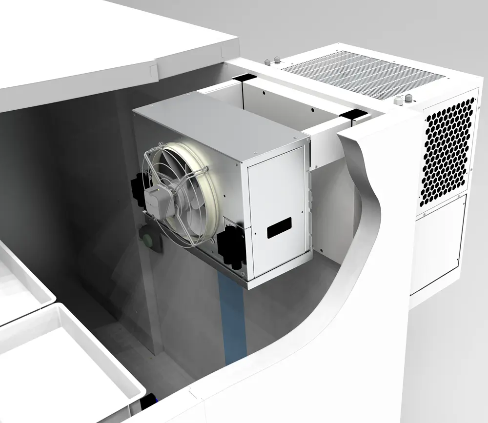 Esquema de montaje de equipo de refrigeración compacto de R290