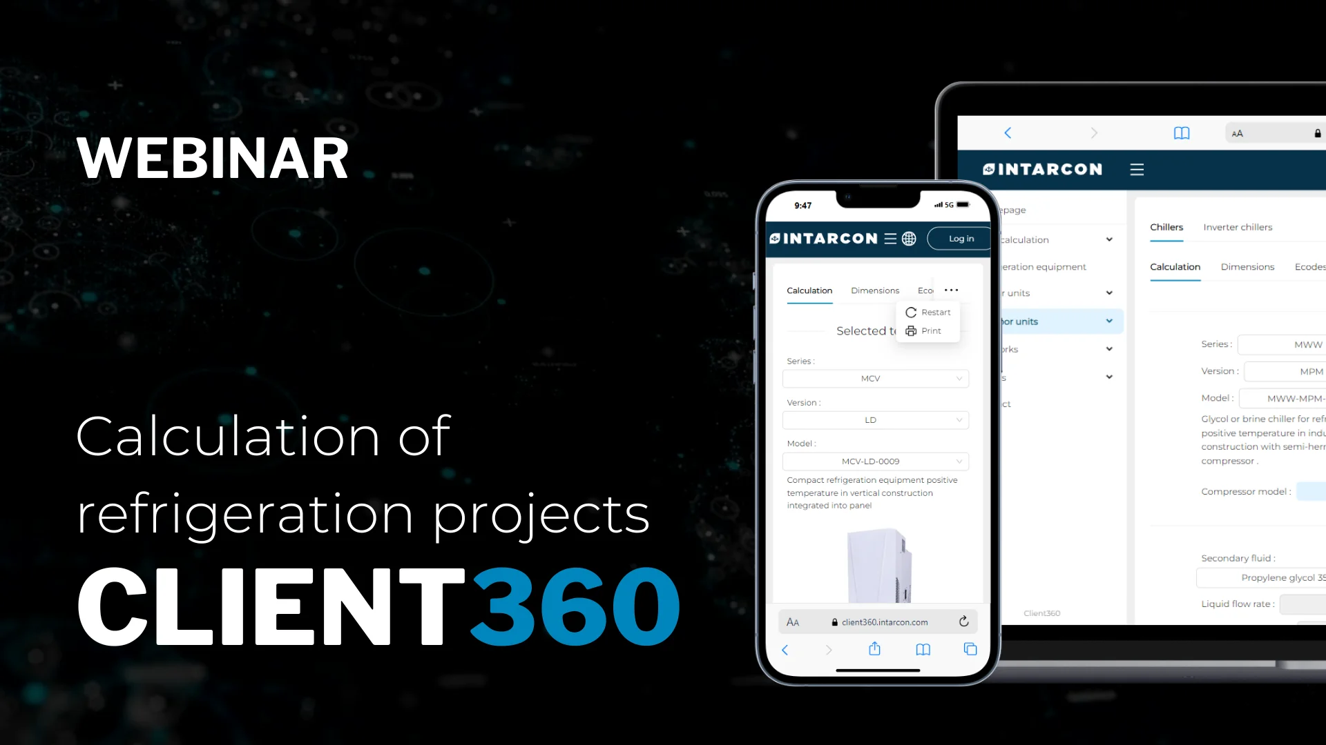 Calculation of refrigeration projects - Client360